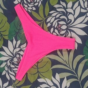 H&M hot pink bikini bottom women size 6 NWOT cheeky brazilian fit